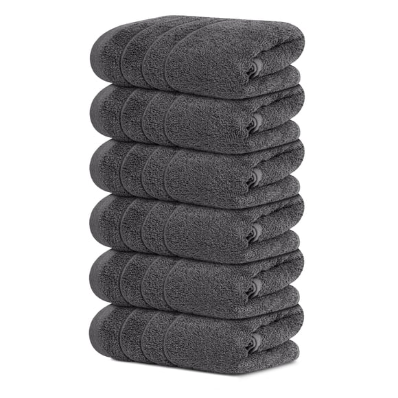 Juego de 6 toallas Hand Towels Tens, 100% algodón, color gris oscuro