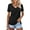 Black, variant on Women Shirts Short Sleeve T Shirts V Neck Tee Tops Solid Tunic, White XL