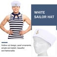 thumbnail image 4 of EeaseMX pieza de sombrero de marinero azul marino, sombrero de cúpula de verano, sombrero de capitán marinero, sombrero de marinero rizado, 4 of 7