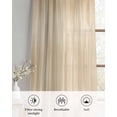 thumbnail image 6 of Orange Brown Sheer Curtains 45 Inch Length 2 Panels Set for Living Room/Bedroom, Modern Abstract Art Ombre Striped Kitchen Curtains Grommet Semi-Sheer Curtains Drapes Window Treatments 42"x45"x2, 6 of 7