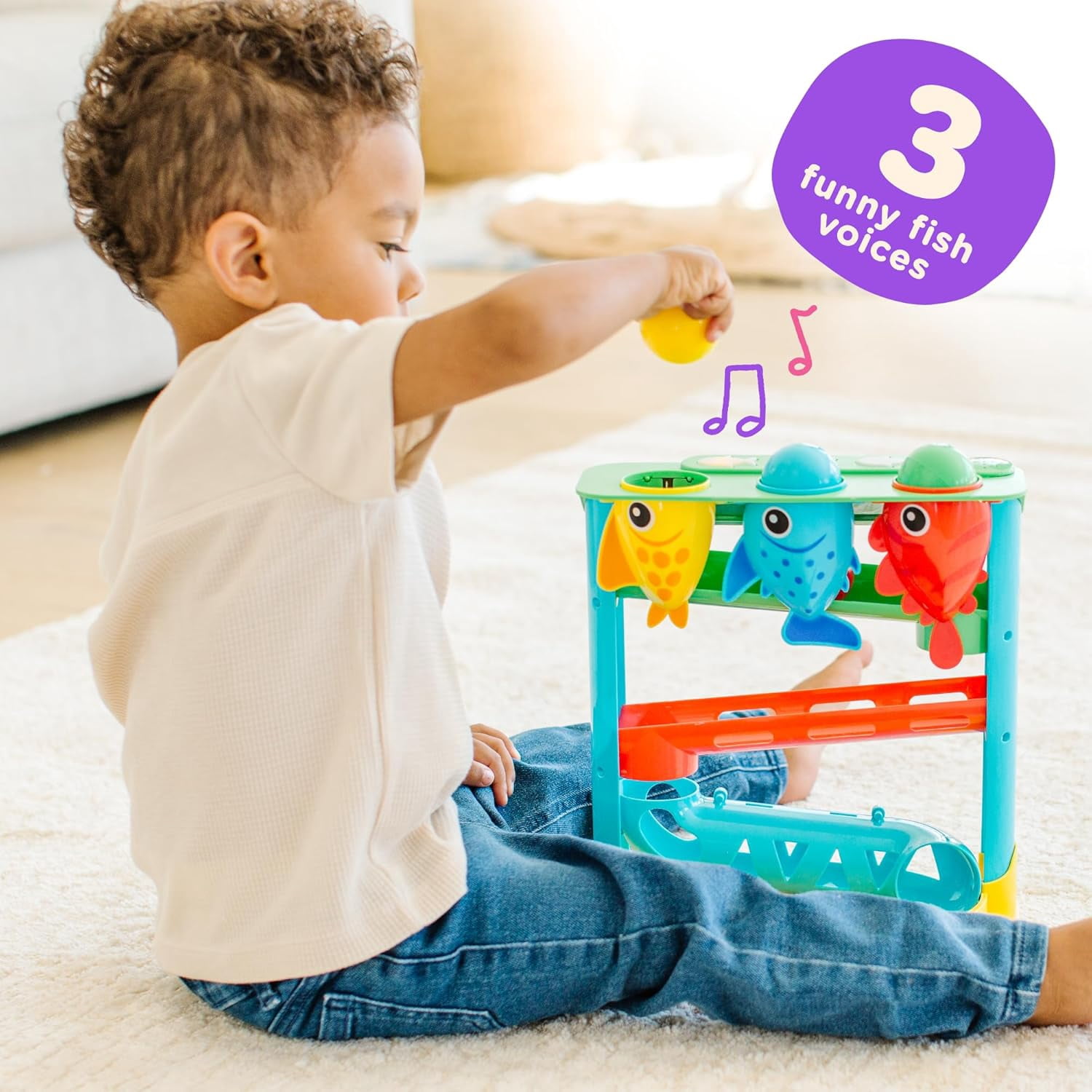 Move2Play, Feed The Fish, Interactive Toy for 1+ Year Olds, 6 to 12 Months, Baby Toy, Birthday Gift for Girls, 9-12 Months, 6 7 8 9 10 12+ Months