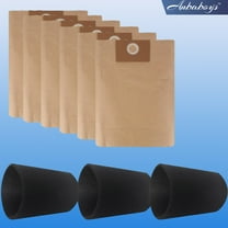 25-1230 Disposable Vacuum Filter Bag and 25-1202 Foam Filter Replacement for Stanley 4-5 Gallon Wet/Dry Vacuum SL18129 SL18130P SL18133, 6 Vacuum Bags 3 Foam Filters Set