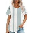 thumbnail image 2 of Otvok Fashionable Blouses Womens Casual Short Sleeved Loose Round Neck Printed Tops, 2 of 6