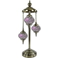 thumbnail image 2 of SILVERFEVER Moroccan Lamps Mosaic Turkish Lamp Colorful Handmade Glass Lanterns 30" Tall- E 12 Light Bulbs Enclosed Lavender Field, 2 of 7