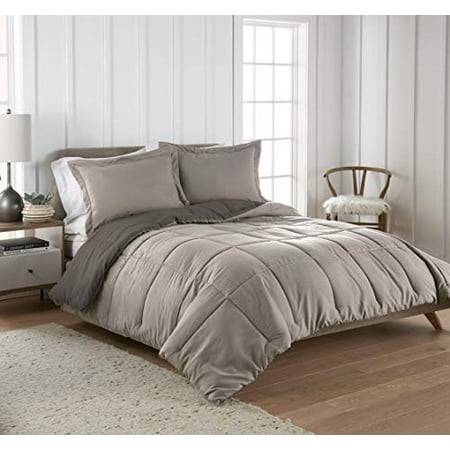 3 Piece Super Soft King Size Alternative Down Comforter Set Light Grey Dark By Karlai Bedding Collection Canada 3 Piece Super Soft King Size, Dark Grey Bedding Super King