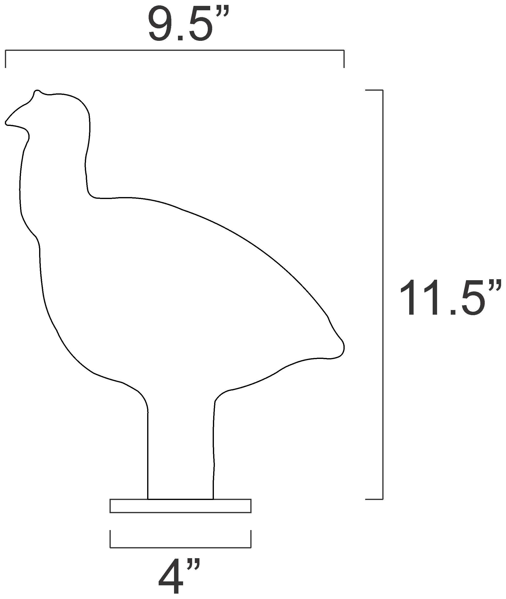 Magnum Target 1/2sc IHMSA/NRA Metallic Silhouette Targets - 4pc AR500 Steel Rifle Knock-overs - 124NP