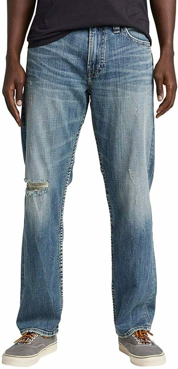 Mens Jeans 36X32 Athletic Fit Rip 