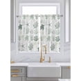 thumbnail image 2 of Tier Curtains 45 Inches Long, Sage Green Coastal Window Treatment Curtain Drapes, Nautical Summer Beach Coral Sea Turtle Small Curtain Drapes for Bathroom Laundry Room, 27.5"x45", 2 Panels, 2 of 7