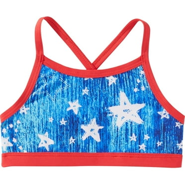 TYR Girl's Twinkle Trinity Bikini Top and Della Boyshort Blur Red White (S(6/6X))