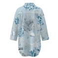 thumbnail image 5 of Xoenoiee Jellyfish Coral Print Women Swimsuit Coverup Button Down Casual Shirt Dress V Neck Beach Cover Ups Side Split Casual Blouse Top with Pockets, XL, 5 of 7