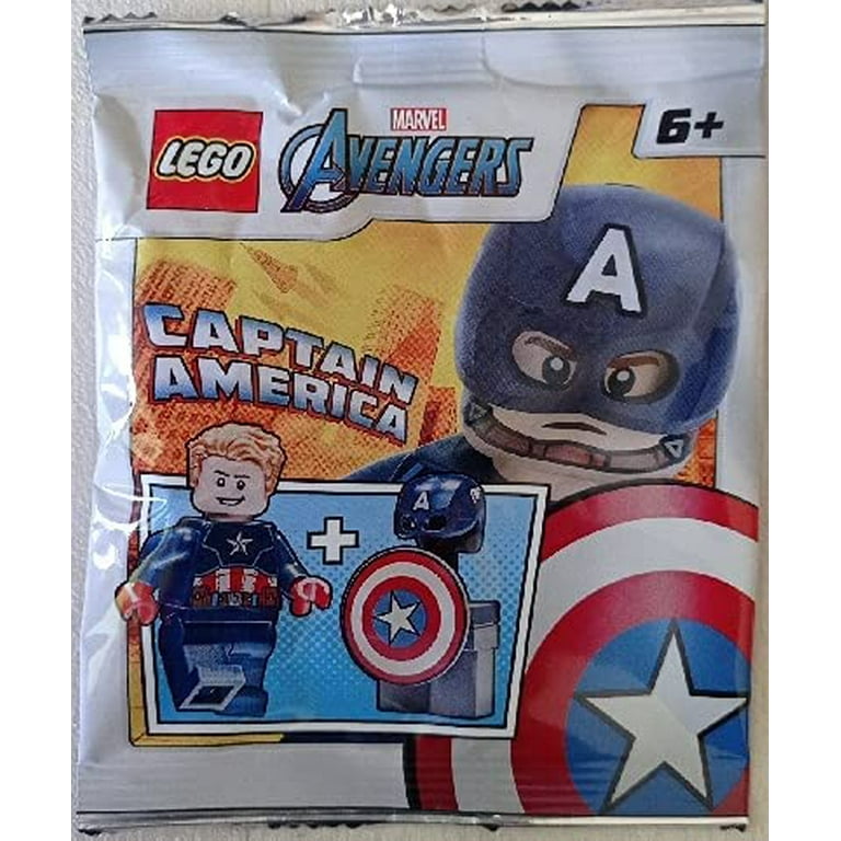 LEGO Superheroes: Captain America Minifigure with Shield, Stand and Hammer  (Mjolnir) 