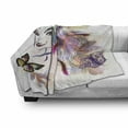 thumbnail image 3 of Fairy Soft Flannel Fleece Throw Blanket, Girl Drawing Design with Butterflies Nature Illustration Facial Expression, Cozy Plush for Indoor and Outdoor Use, 50" x 70", Multicolor, by Ambesonne, 3 of 6