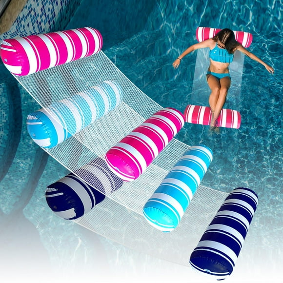 3 Pack Inflatable Pool Floats Adult Size Water Hammock Floats For Swimming Pool 4-In-1 Multi-Purpose Pool Floating Toys Pool Rafts Lounge Chairs Floaties For Adults Vacation Fun And Rest