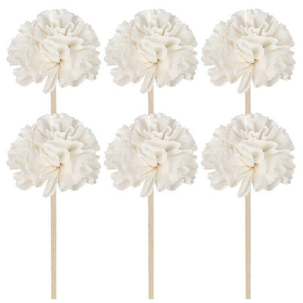 6Pcs Flower Reed Diffuser Sticks Natural Rattan Reed Essential Oil Aroma Diffuser Sticks