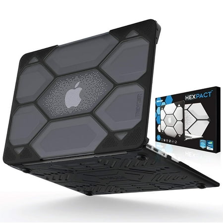 iBenzer Hexpact Heavy Duty Protective Case for MacBook Air 13 Inch A1369/A1466, Black