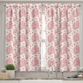 thumbnail image 2 of Ambesonne Coral Valance & Curtain, Peonies English Roses, 55"x45", Dark Coral Pale Pink, 2 of 6