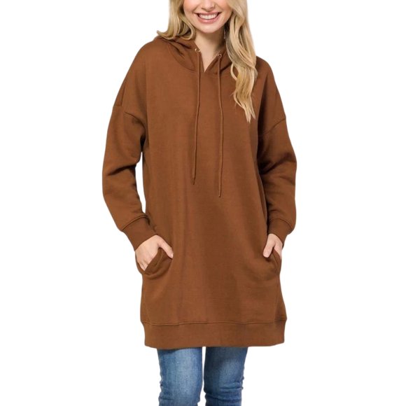 UKAP Tops con capucha para mujer Sudaderas con capucha con cordón Jersey de manga larga Mini sudadera cómoda Vestido deportivo