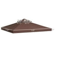 thumbnail image 3 of Patio Umbrellas Outsunny 9.8' x 9.8' Gazebo Replacement Canopy, 2-Tier Top UV Cover for 9.84' x 9.84' Outdoor Gazebo Models 01-0153 & 100100-076, Coffee (TOP ONLY),Market Umbrellas, 3 of 8