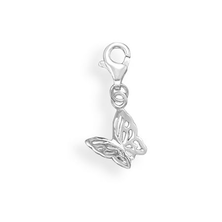 - Butterfly Charm Polished with Lobster Clasp Sterling Silver