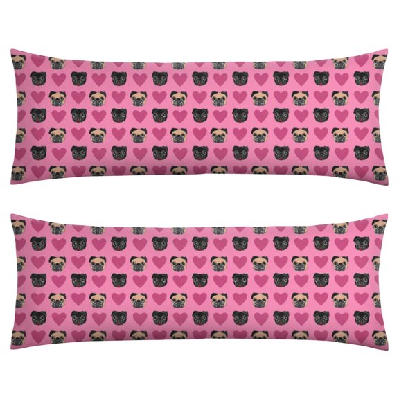 Whimsical Puppy Body Pillow Cover 20x54 - Stretchy Fabric - Dog Lovers Gift