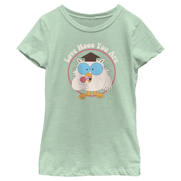 Girl's Tootsie Pop Mr. Owl Love Hooo You Are  Graphic Tee Mint Small