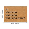 thumbnail image 3 of Giyblacko Carpet"What Do You Want?" Classic Brown Floor Mat with English Phrase, Non-Slip Indoor Welcome Rug., 3 of 7