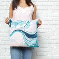 thumbnail image 3 of Throw Pillow Covers 20x20 Inch, Marble Ripple Decorative Pillow Cases for Couch Sofa Bed, Blue White Marble Lines Abstract Art Cotton Linen Square Home Decor Pillowcases with Hidden Zipper, 3 of 7