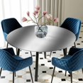 thumbnail image 5 of Elastic Fitted Round Tablecloth, Gray White Ombre Waterproof Stretch Table Cover for 55"-60" Tables, Modern Abstract Art Farmhouse Gradient Washable Outdoor Tablecloths for Patio, Picnic, Camping, 5 of 9