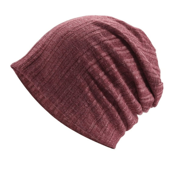 beishanbush Baseball Caps Men's and Women's Lightweight Slouch Beanie Solid Color Knitted Hats Soft Hat for Autumn and Winter Red