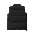 thumbnail image 6 of LpwkSSA Men's Quilted Puffer Vest Full Zip Up With Zippered Pockets Stand Collar Lightweight Causal Sleeveless Jacket Warmth Fall Winter Menswear Tops Black M, 6 of 7