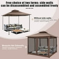 thumbnail image 6 of HOTEEL 10x10 Gazebos for Patios, Canopy Tent Outdoor Gazebo Backyard Gazebo Patio with Mosquito Netting and Double Roof for Party, Wedding, BBQ and Event, Brown, 6 of 9