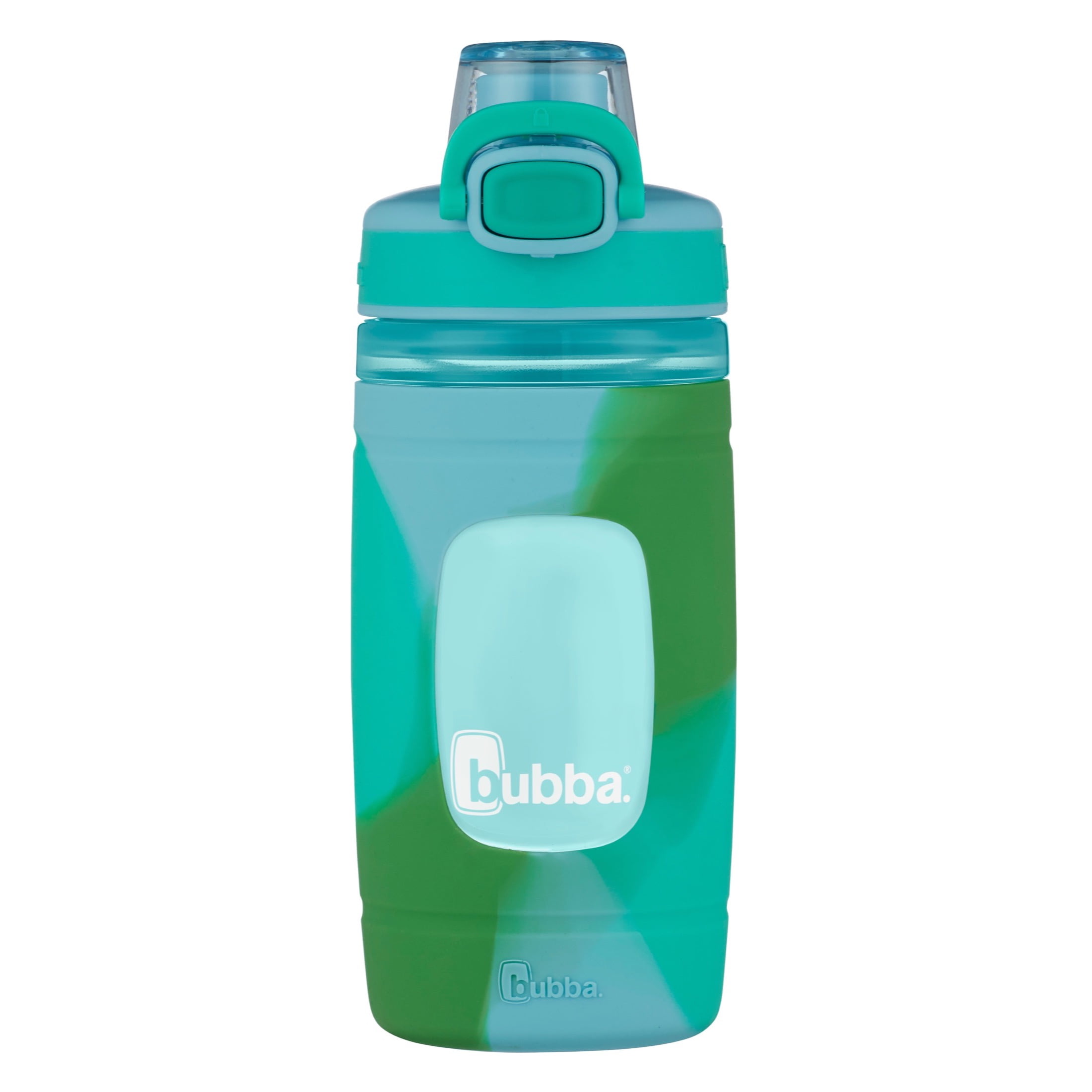 bubba Flo Kids 16 oz Teal and Green Plastic Water Bottle with Wide Mouth Lid