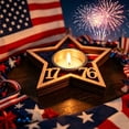 thumbnail image 4 of MMJ Independence Day Candle Holder Wooden Lantern Stand Patriotic Tabletop Decor Festival Home, 4 of 7
