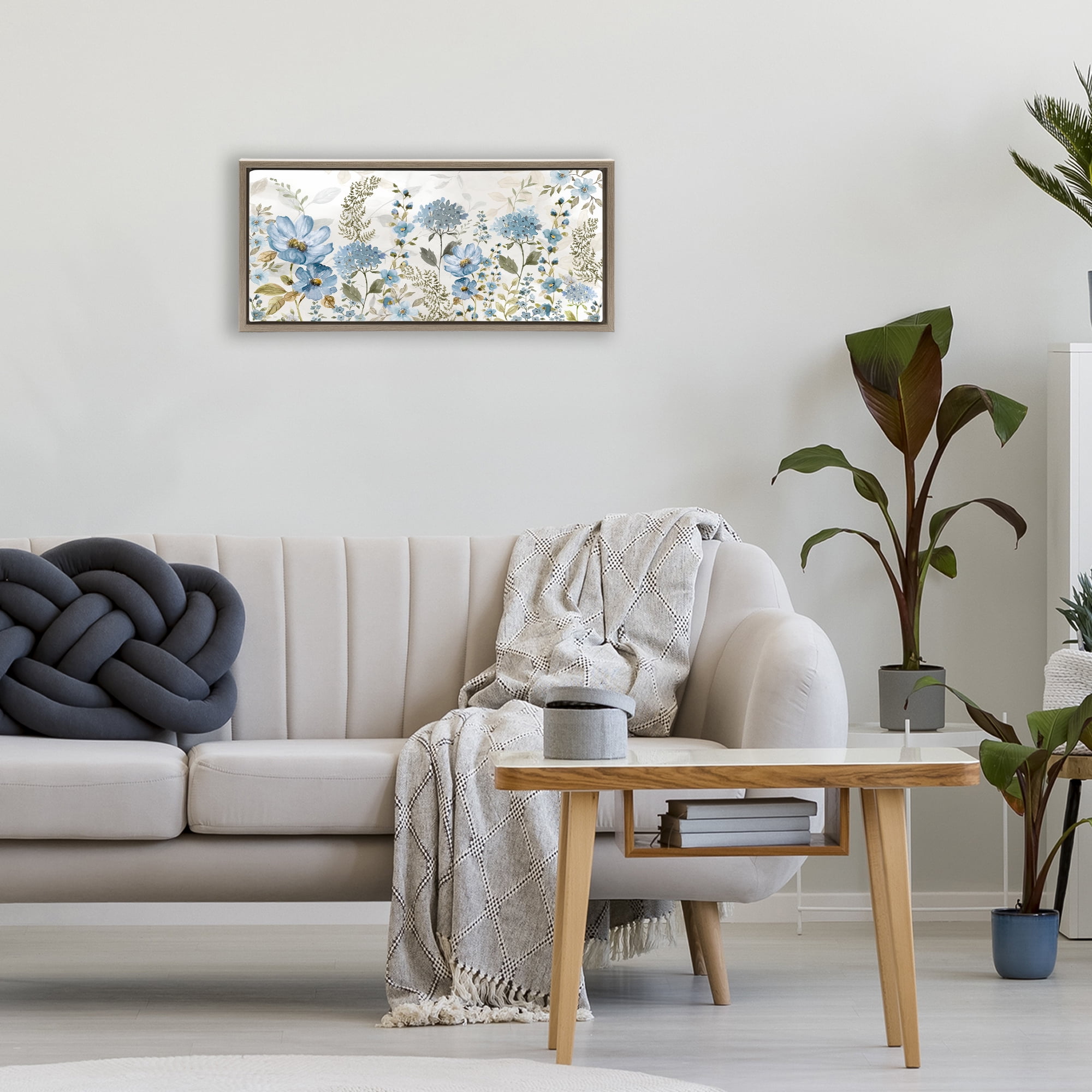 Stupell Industries Subdued Meadow Foliage Brown Framed Floater Canvas Wall Art, design by Nan