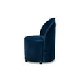 thumbnail image 3 of Baxton Studio Bethel Glam and Luxe Navy Blue Velvet Fabric Upholstered Rolling Accent Chair, 3 of 5