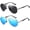 Black+blue, variant on 2 pack Trendy Polarized Aviator Sunglasses for Men Classic Sunglasses, UV385 Protection Mirror Lens, Fashion Vintage