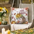 thumbnail image 3 of Outdoor Pillow Covers Waterproof Pillow Cases Protector Hello Autumn Cute Hedgehog Pillowcase Pack of 2 Watercolor Fall Maple Leaf Throw Cushion Case for Pation,Couch,Living Room Sofa, 18x18 in, 3 of 9