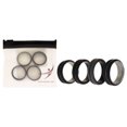 thumbnail image 1 of Juego de anillos de boda de silicona de 2 capas con línea media - Negro-Camuflaje de ROQ para hombres - Anillo de 4 x 9 mm, 1 of 1