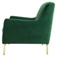 thumbnail image 3 of Tufted Loveseat Sofa, Velvet, Green, Modern Contemporary Urban Design, Living Lounge Room Hotel Lobby Hospitality, 3 of 8