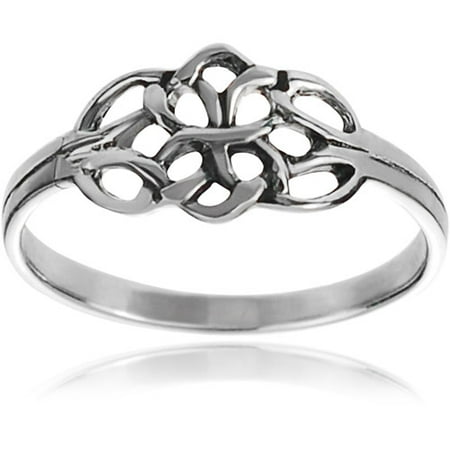 Brinley Co. Women's Sterling Silver Celtic Double Knot Ring