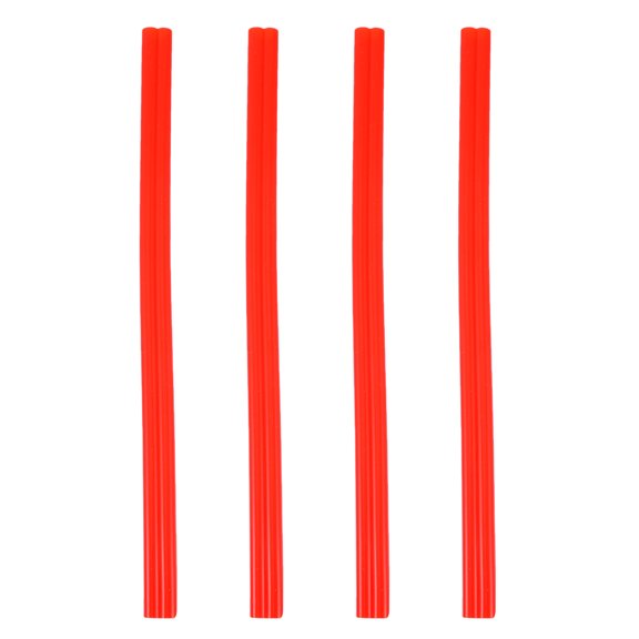 OUNONA silicone straw straight Straws Red Silicone 4pcs