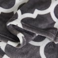 thumbnail image 3 of JML Luxuriously Velvety Plush Blanket Soft Lightweight Blanket Gray Clover Queen, 3 of 5