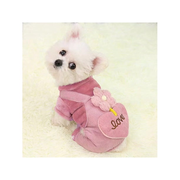1pc Thickened Four-Legged Clothes For Teddy, Small And Medium Sized Dogs, Pomeranians, Cats In Winter, Flower Patterned Pants