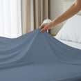 thumbnail image 4 of Color Sense 100% Cotton Percale Single Flat Bedsheet Cool & Crisp King Blue, 4 of 14