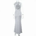 thumbnail image 3 of Polka Dot Halter Maxi Dress (S, White), 3 of 6