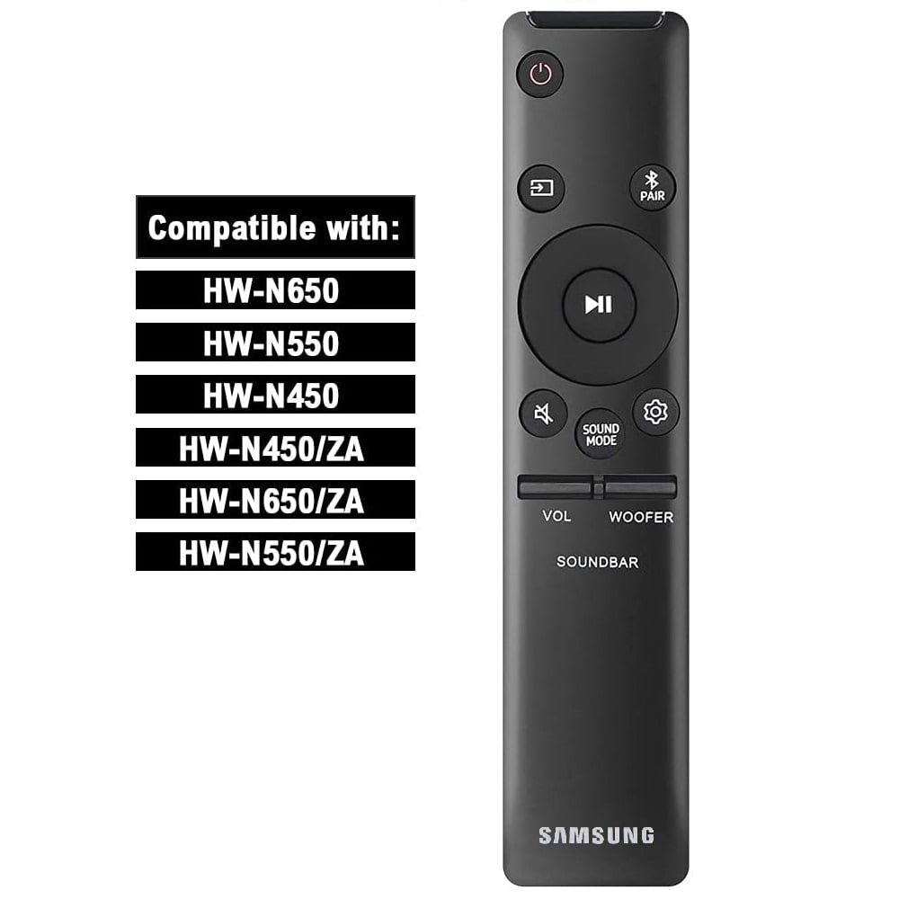 OEM Replacement Remote Control for Samsung Soundbar Sound Bar Remote Controller Theater Sound Bluetooth Speaker System HW-N650 HW-N450 HW-N550 HW-R450 HW-N450/ZA HW-N550/ZA - Walmart.com