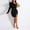 Black, variant on TIANEK Women's Formal Dress,Fashion Long Sleeve Shiny Sequin Homecoming Dress,Elegant One Shoulder Slim Hip Wrap Evening Party Gown Short Mini Dress for Bridal
