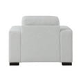 thumbnail image 4 of Benjara Sawl 38 Inch Accent Chair, Light Gray Polyester, Espresso Brown Solid Wood, 4 of 6