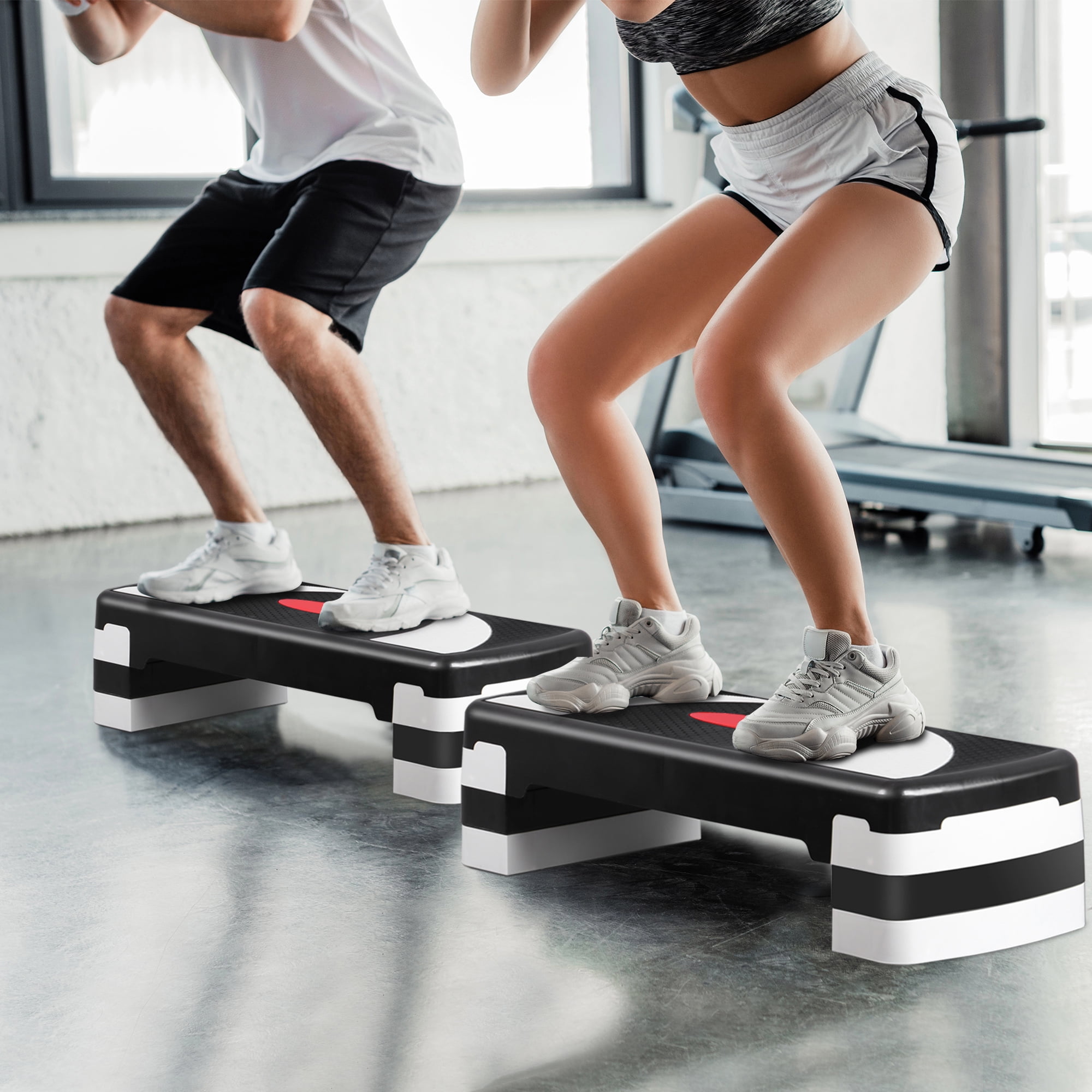ZenSports 30'' Adjustable Workout Aerobic Stepper 550lbs Exercise Step Platform W/4 Risers