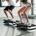 thumbnail image 2 of SuperDeal 30" Adjustable Aerobic Stepper Non-Slip Exercise Step Platformfor Boost Cardio & Burn Calories, Fitness Workouts W/4 Risers, Black, 2 of 11